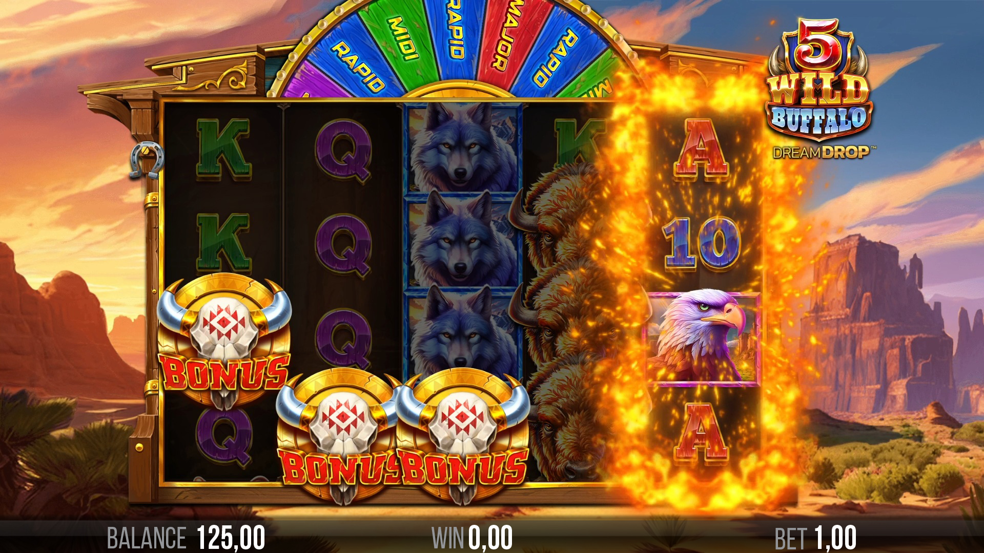 5 Wild Buffalo Dream Drop Screenshot