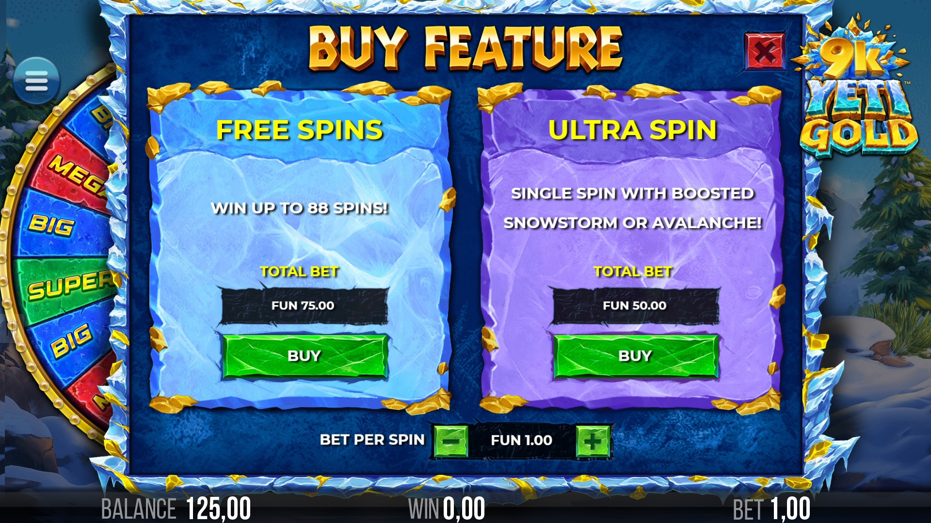 9K Yeti Gold 94% RTP Screenshot