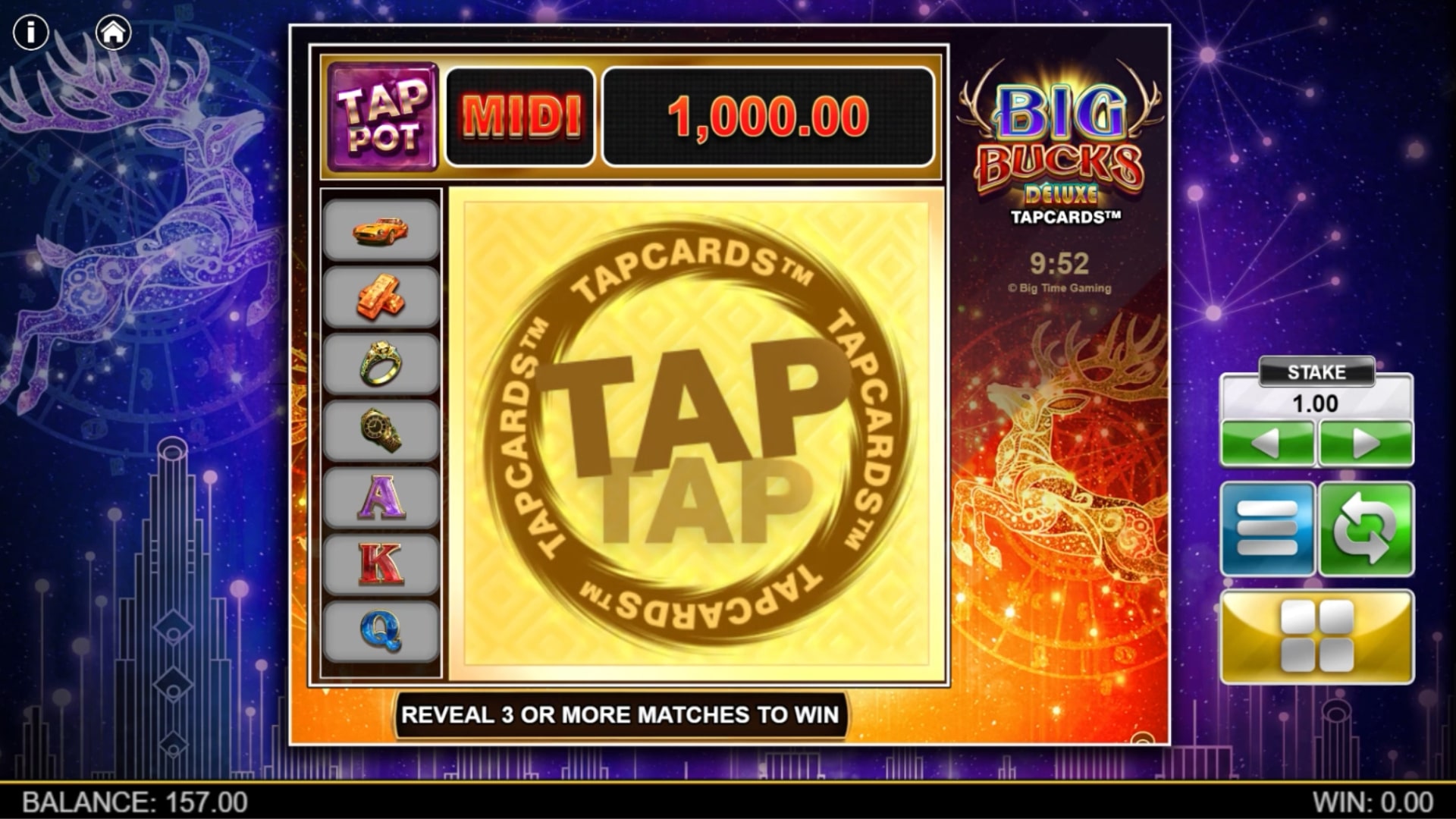 Big Bucks Deluxe TapCards™ Screenshot
