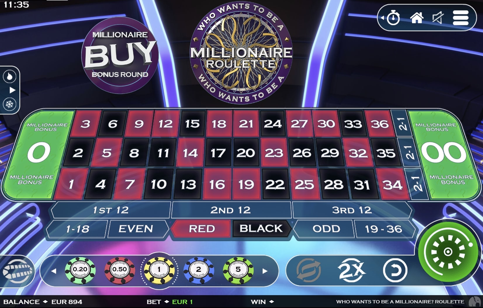 Who Wants To Be a Millionaire Roulette Screenshot